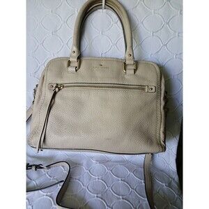 KATE SPADE Beige pebbled  Leather Convertible Hand/Shoulder/Crossbody Bag Purse